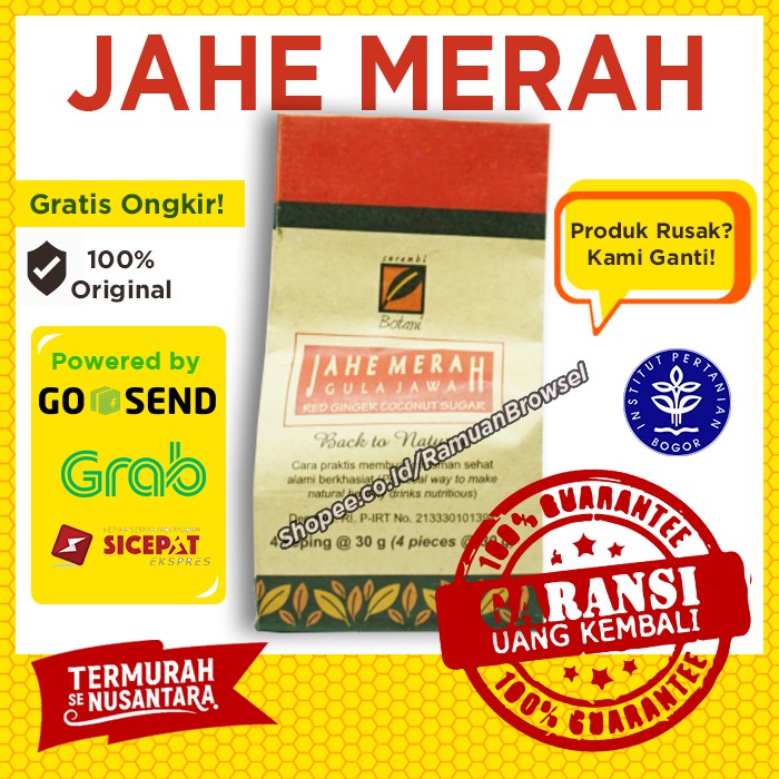 

Jahe Merah Gula Jawa Isi 4 Serambi Botani