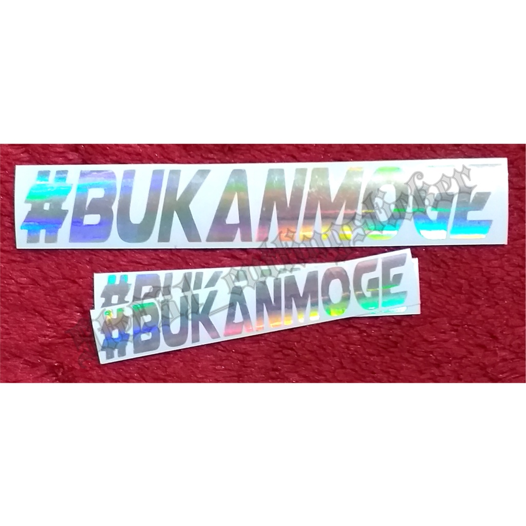 Stiker cutting "bukan moge" bahan hologram pelangi