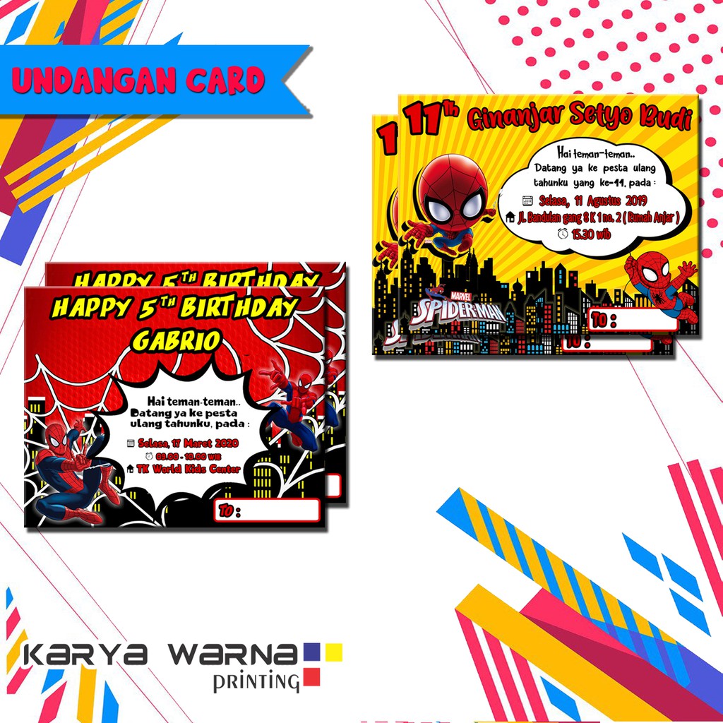 Undangan Ultah Spiderman