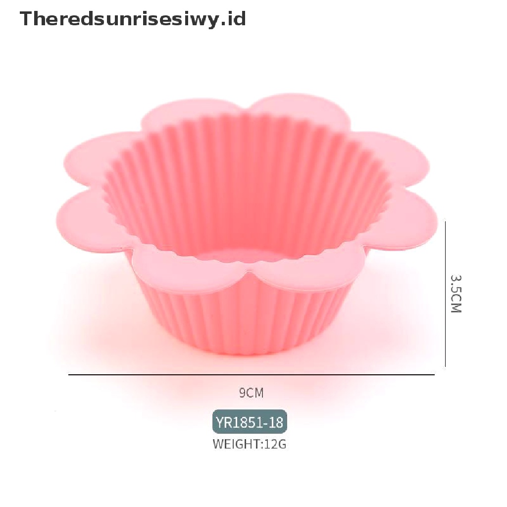 # Alat Rumah Tangga # 5 Pcs Cetakan Cupcake Muffin Pudding Jelly Bentuk Bunga Matahari Bahan Silikon