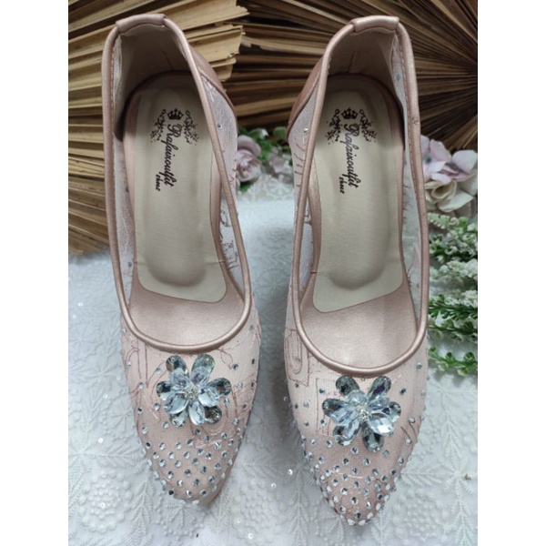 sepatu quinara rosegold tinggi 12cm