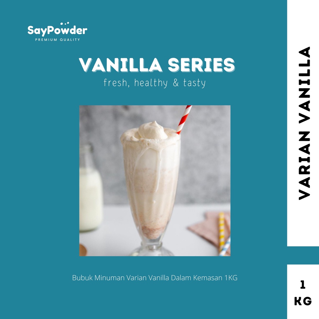 bubuk minuman rasa vanilla 1kg serbuk minuman aneka rasa bubuk minuman kekinian powder minuman 1kg