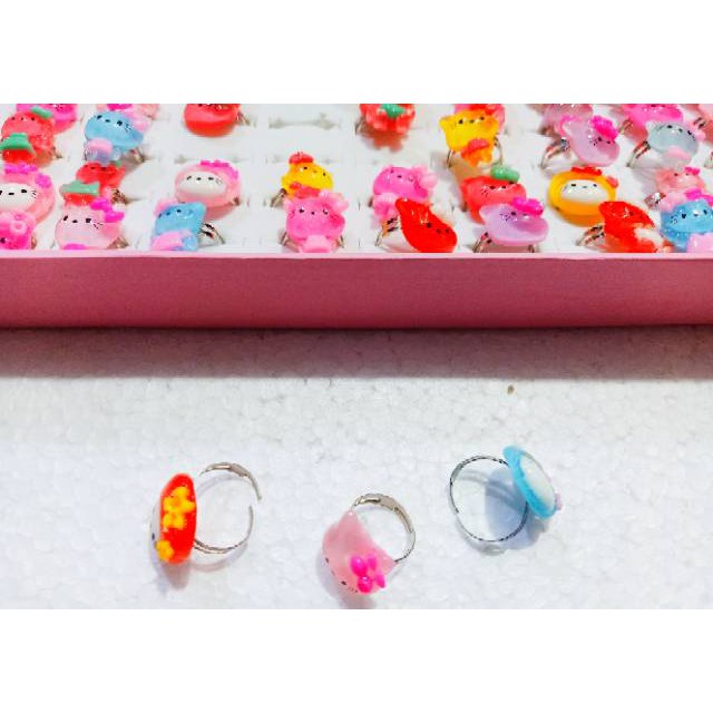 Cincin hello Kitty isi 100 pcs model anak