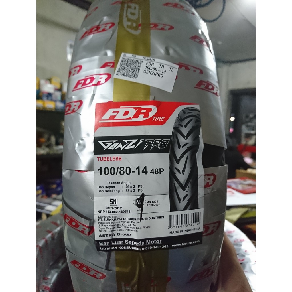 BARU Ban FDR Genzi Pro 100 80 ring 14 New Gen motor matic vario mio soul gt x ride beat
