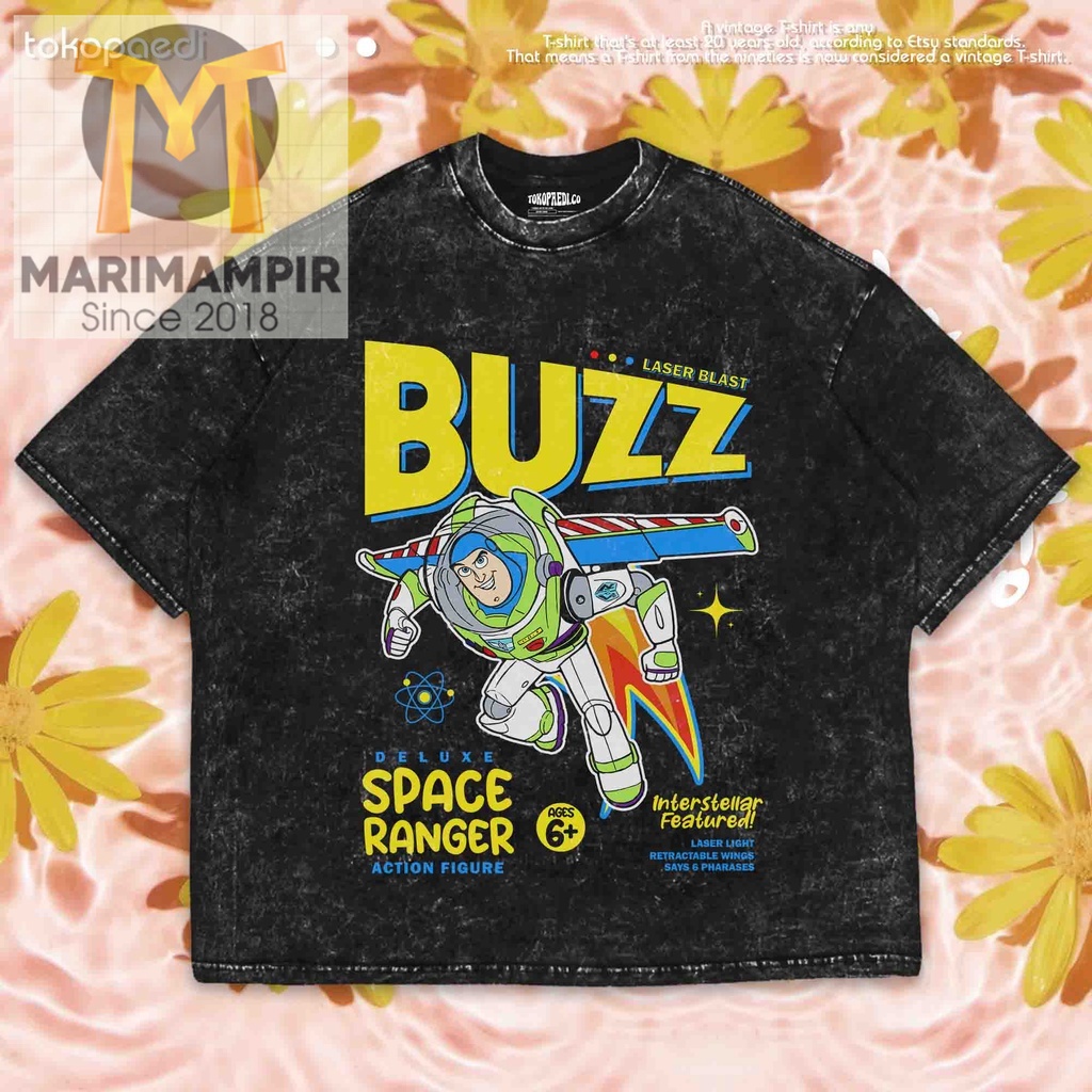 Marimampir KAOS BUZZ LIGHTYEAR TOY STORY OVERSIZE WASHING ( OVERSIZE WASHED TEE ) | VINTAGE TOY STOR