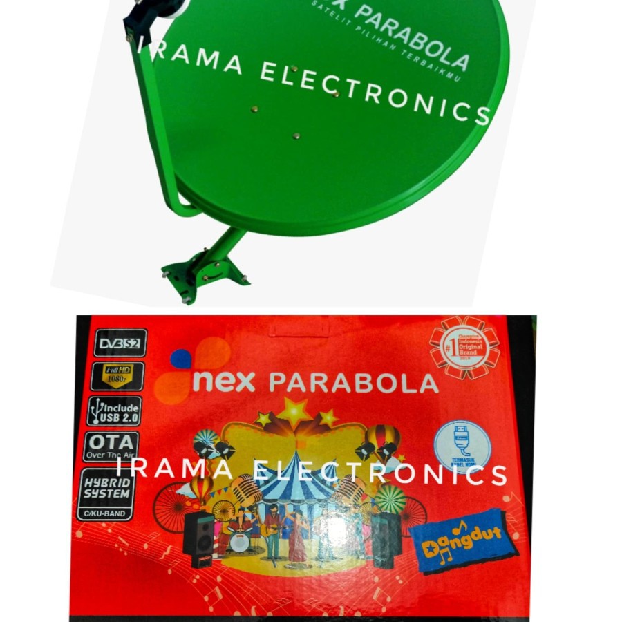 (NON COD) PARABOLA SOLID DISH 60CM KUBAND 1 SET Lengkap Plus Receiver LISENSI K-VISION RCTI MNC READY