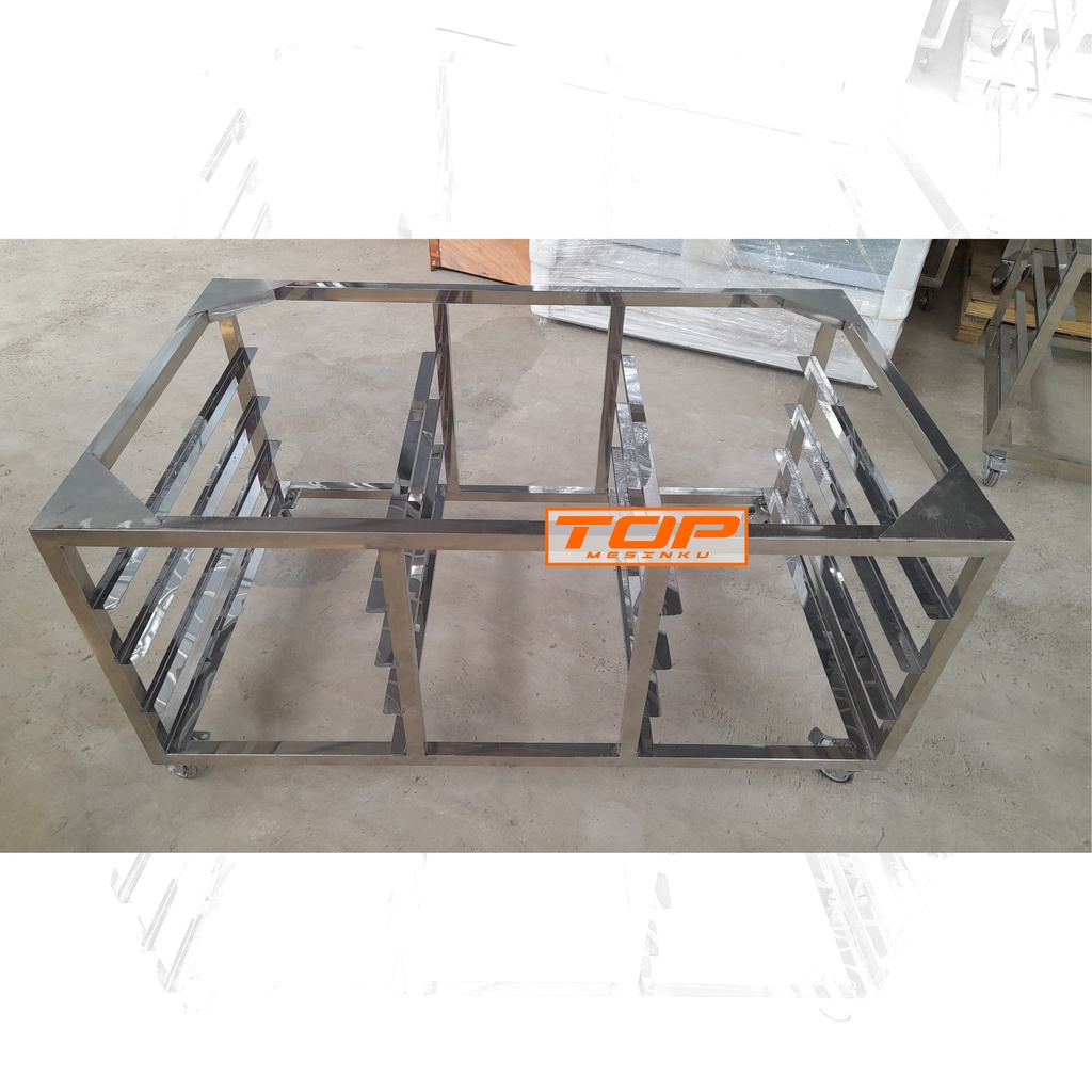 Meja oven 1 deck 2 tray Stainless Steel dilengkapi rak loyang 134*99*70cm TBU-MO130