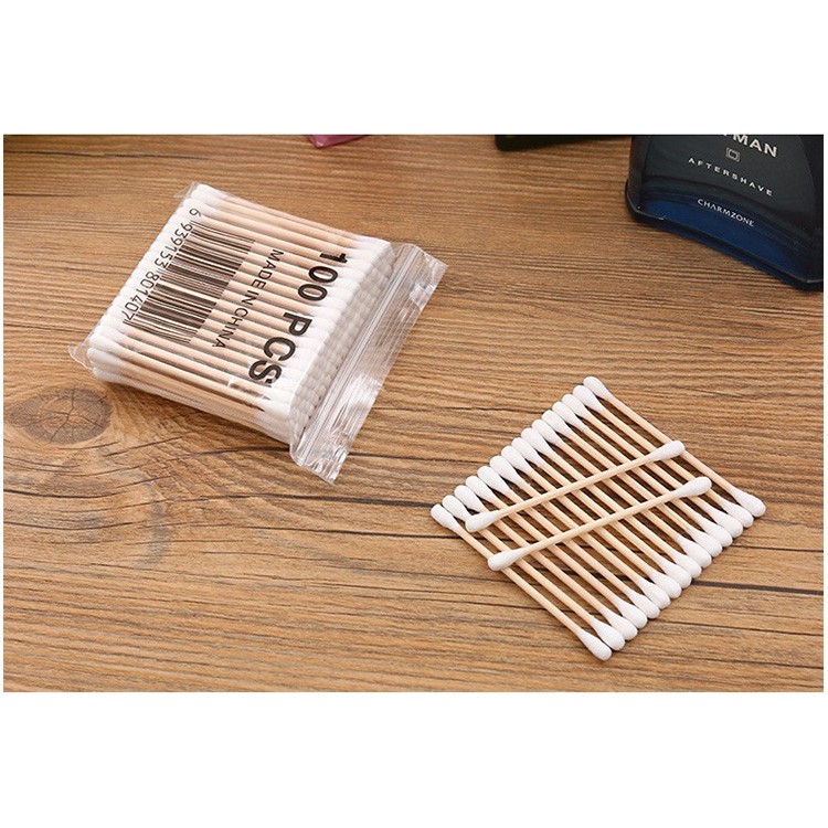 410135 - WOODEN COTTON BUDS 100 PCS / PACK ECOFRIENDLY