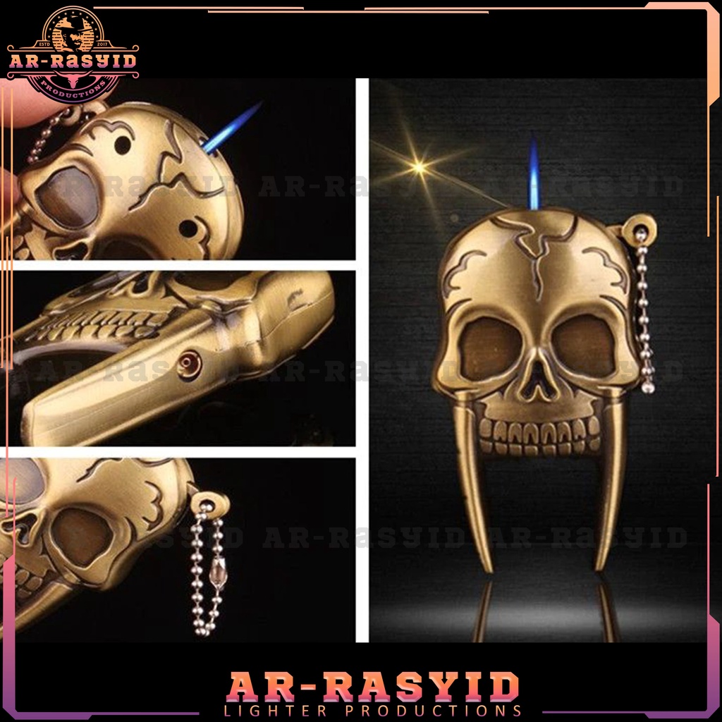 Korek Api Las Gas Push Dagger Tengkorak Skull BISA COD