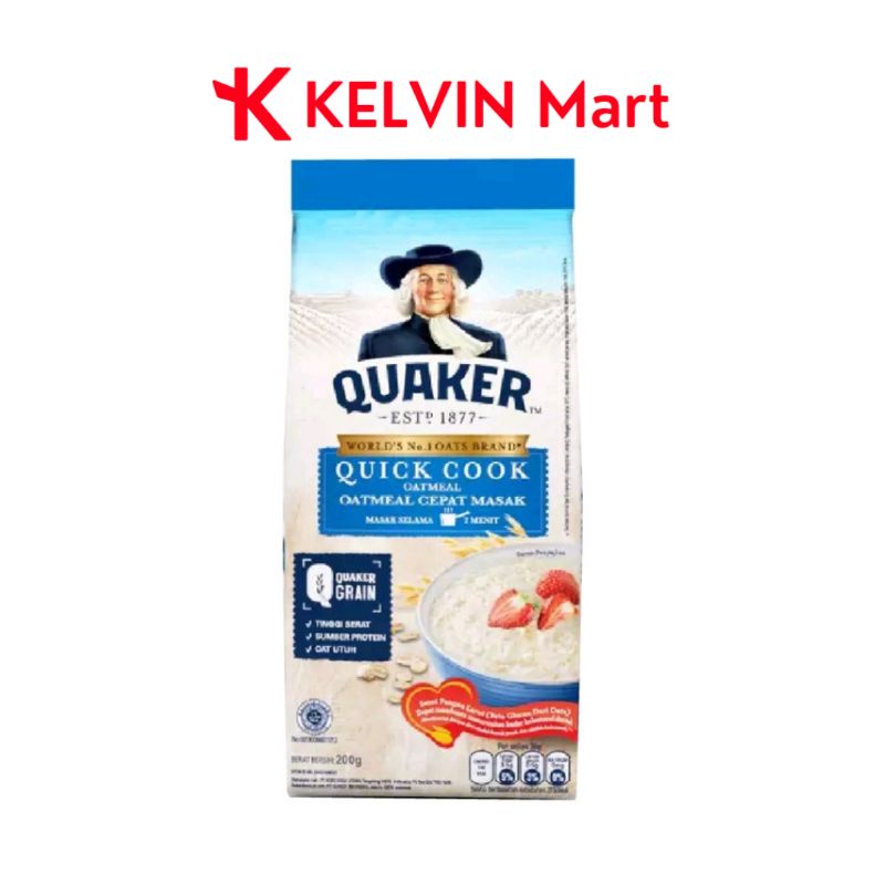 

Quaker Oatcooking Oatmeal (Reff) Biru Pck 200g