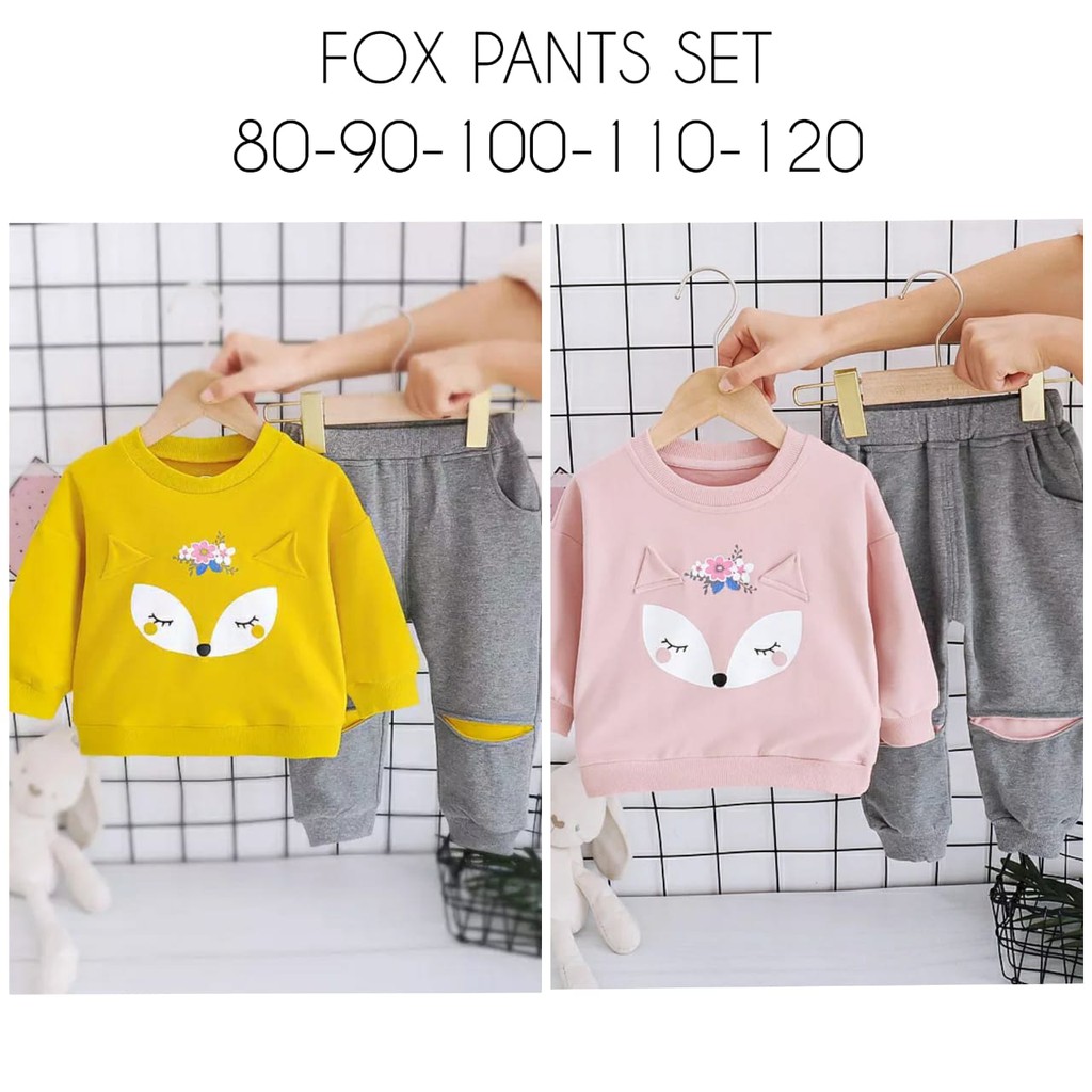 Fox Pants Set/ Setelan Sweater Anak Perempuan