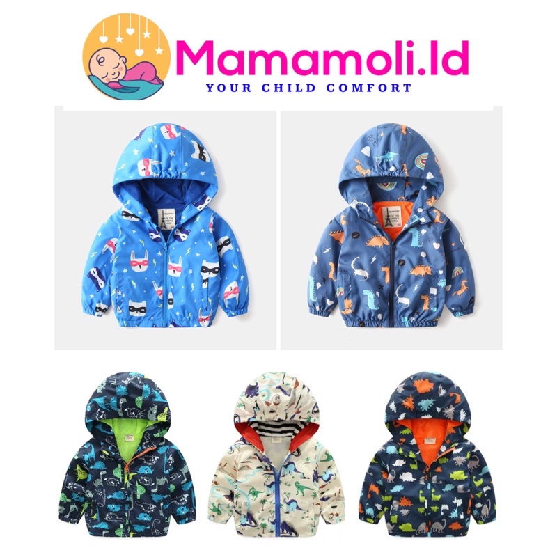 JaKet hoodie parasut motor anak / baby / bayi tahan angin dan air hujan lapisan dalaman tidak panas-2