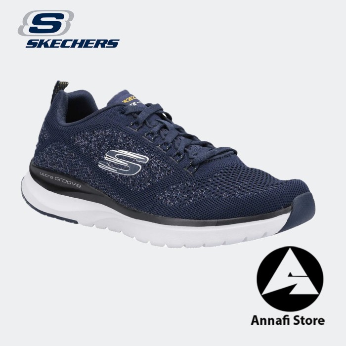 JUAL SEPATU RUNNING PRIA SKECHERS ULTRA GROOVE ROYAL 232030-NVY - NAVY