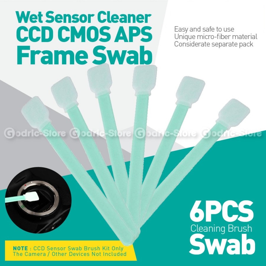 CCD Swab (isi 6 pcs) Pembersih Sensor Kamera Digital DSLR Wet Cleaning Canon Nikon Sony Fujifilm