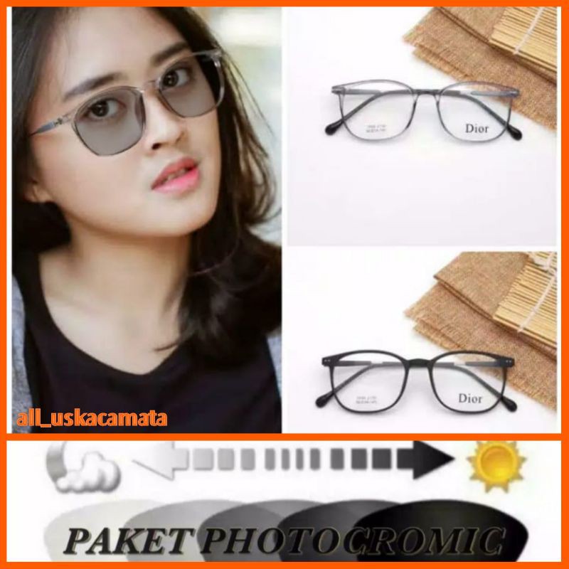 kacamata photocromic wanita PAKET KACAMATA PHOTOCROMIC, MINUS/PLUS/CYLINDER.
