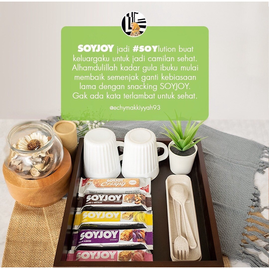 SOYJOY Snack Bar - Almond Chocolate / Raisin Almond / Strawberry / Danish Cheese - Cemilan Instan Sehat - Gluten Free - Soy Food Soylution