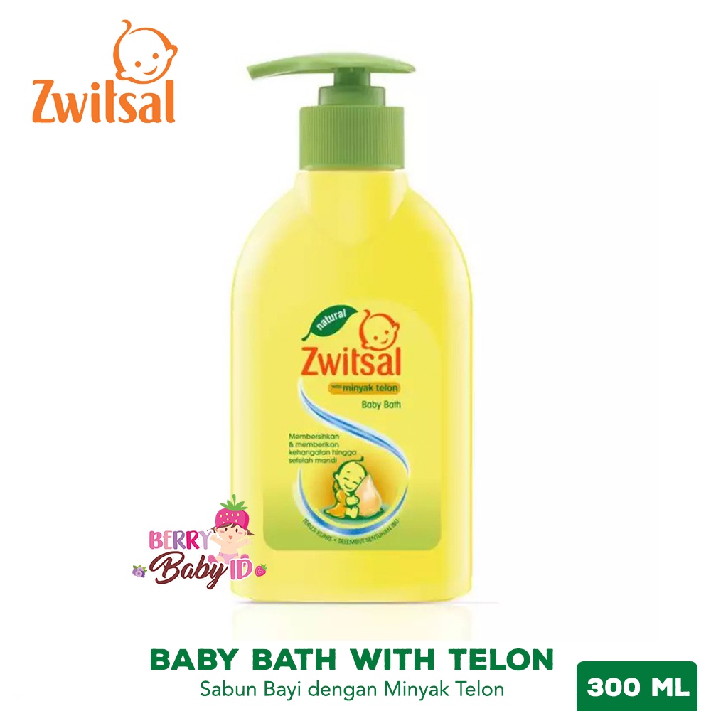 Zwitsal Natural Baby Bath With Minyak Telon Sabun Bayi Anak 300ml Berry Mart