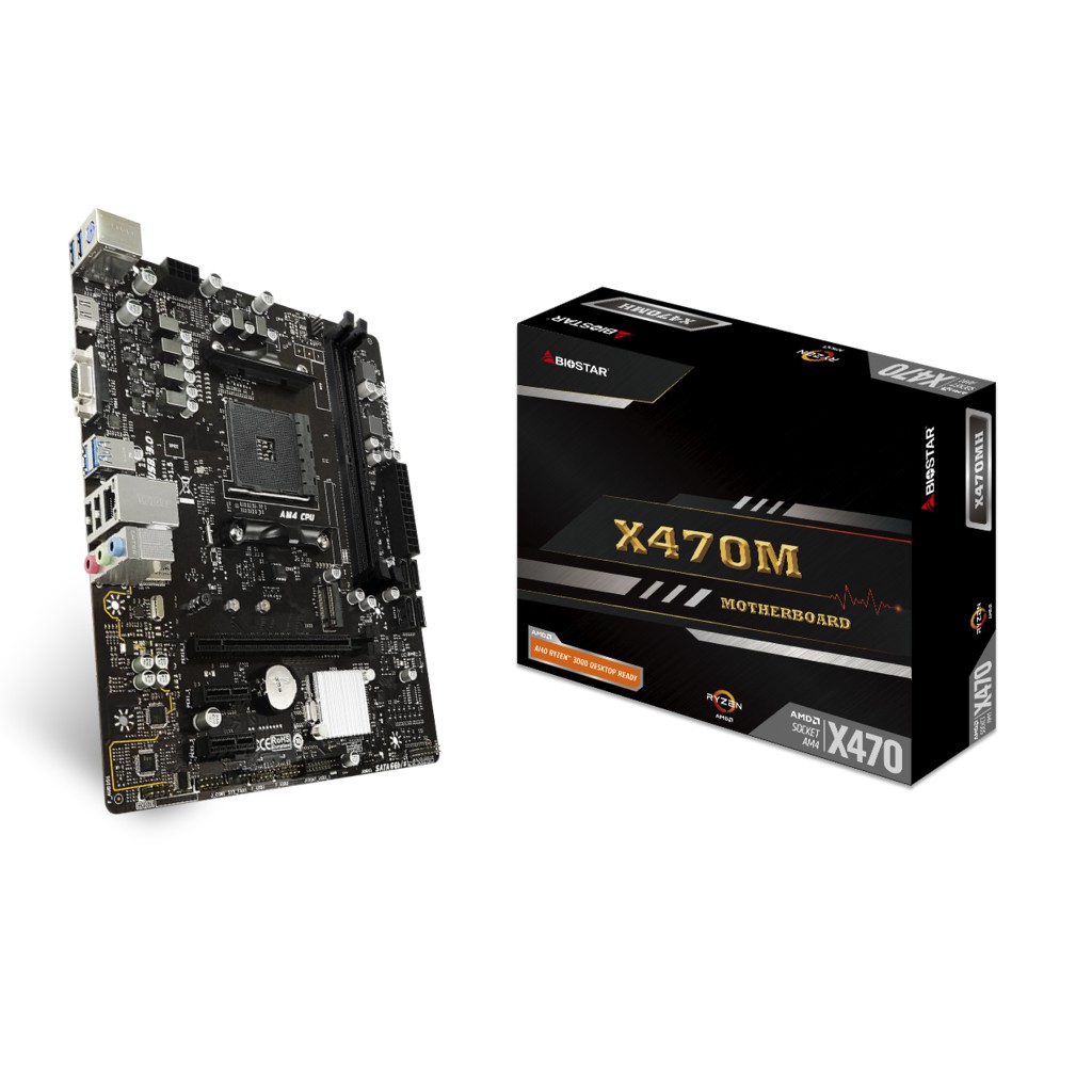 BIOSTAR Motherboard X470MH AMD X470 AM4 DDR4 ATX Motherboard