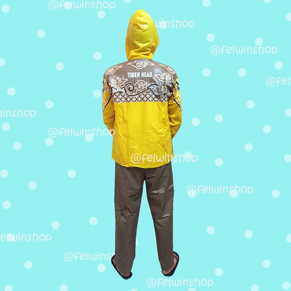 Jas Hujan Setelan Batik Dewasa Tiger Head Mega