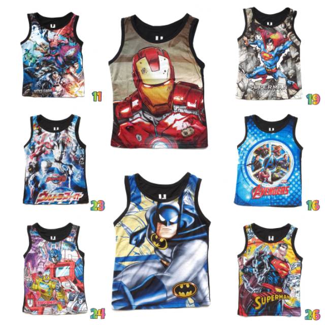 FURO Kaos Kutung Singlet Anak LakiLaki SUPERHEROES