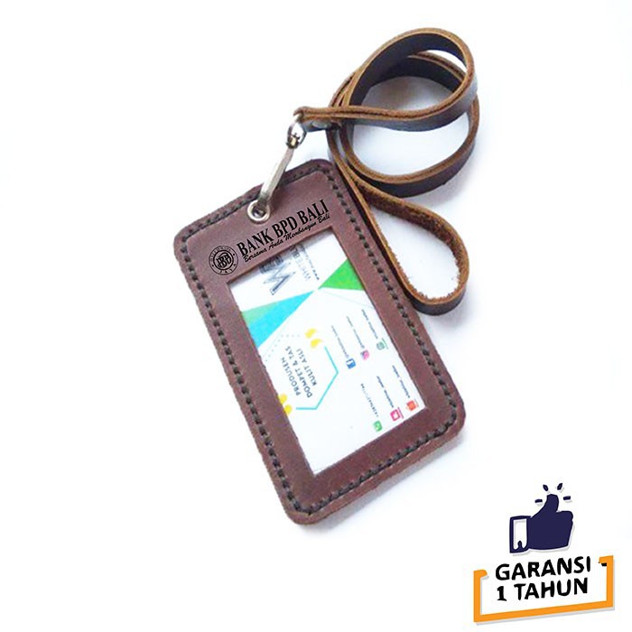 

Name Tag Id Kulit Asli Logo Bank BPD Bali Warna Coklat - GARANSI