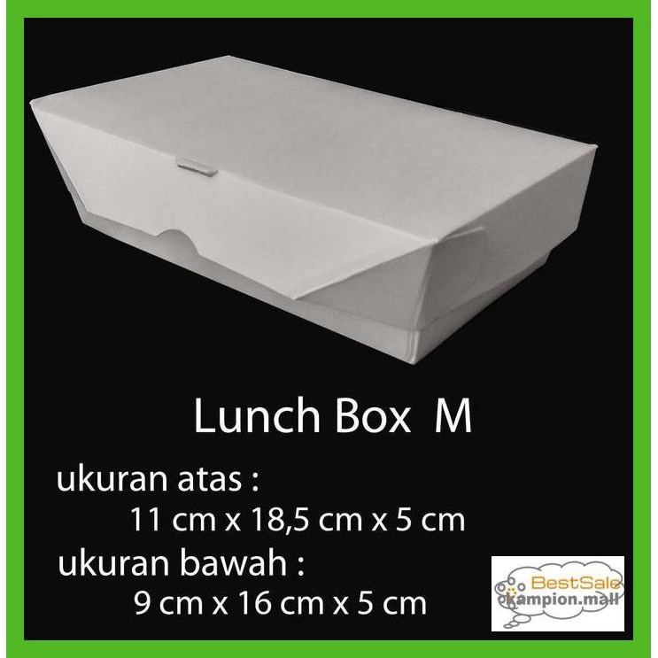 

Swr4Q- Paper Box Lunch Ukuran M / Paper Box Kertas / Paper Take Away - Putih Q34Qr-
