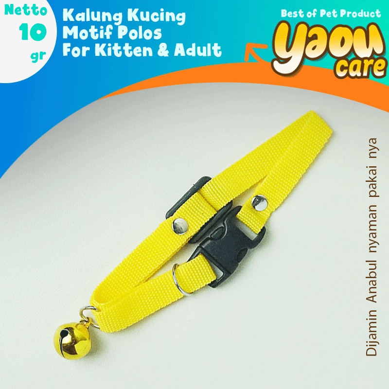 Kalung Kucing Polos dengan Lonceng Nyaring