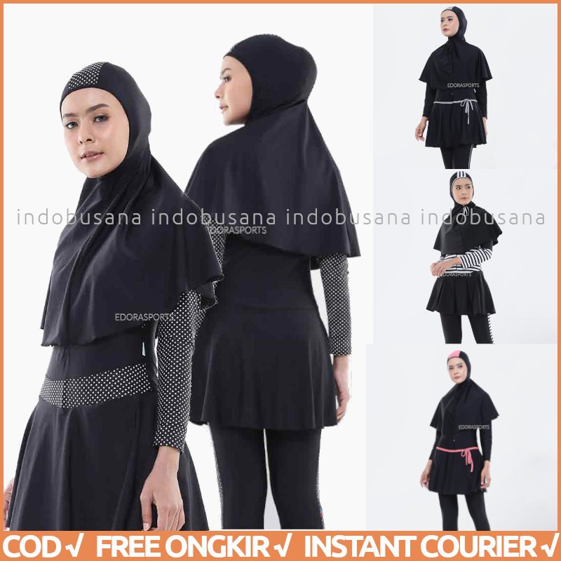 EDORA Baju Renang Muslim Wanita Dewasa ED SM Model SLIM FIT MUSLIMAH