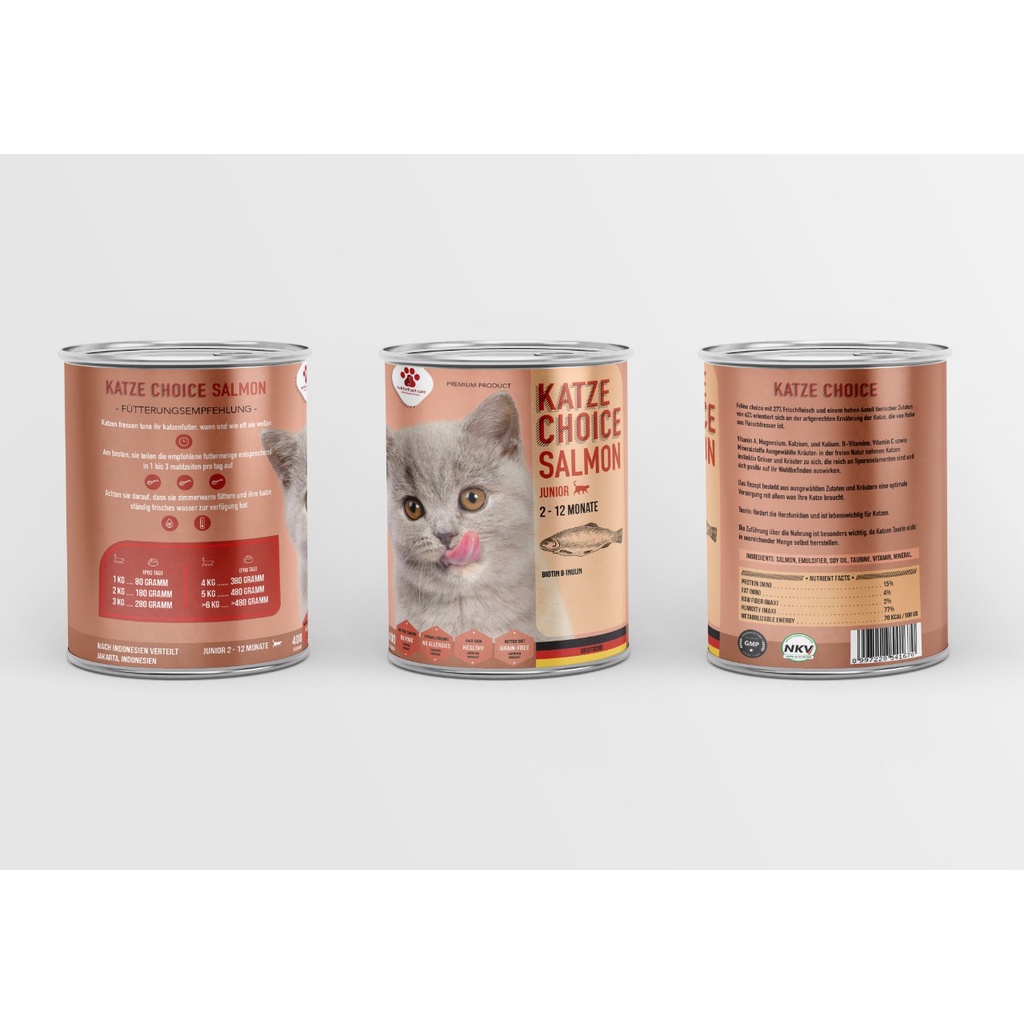 makanan kucing kaleng KATZE choice can 400gr kitten dan adult 400 gr