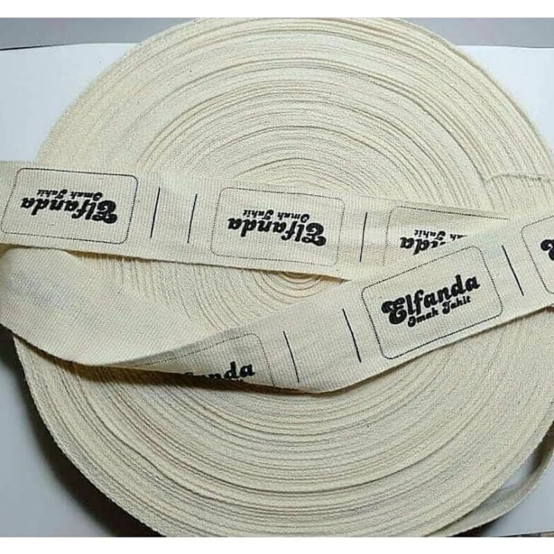 

label baju 4CM KATUN PITERBAN MINIMAL ORDER 1ROLL PANJAANG BAHAN 65METER FREE DESIGN PO 2-5HARI / LABEL MURAH / LABEL CELANA / LABEL HIJAB / MURAH LEBAY
