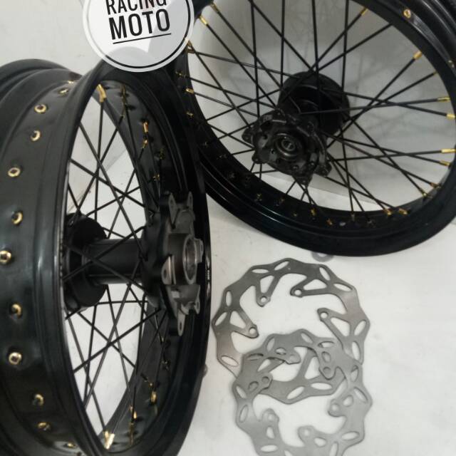 PAKET VELG MOTOR HONDA CRF 150 VELG CHAMP TAPAK LEBAR RING 17X350-300 FREE CAKRAM BONUS RAKIT VELG