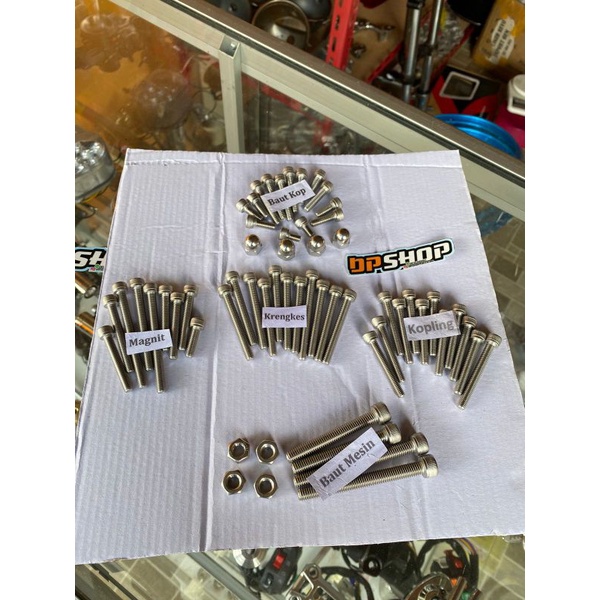 Baut mesin stenlis baut stenlis set Gl Megapro Tiger