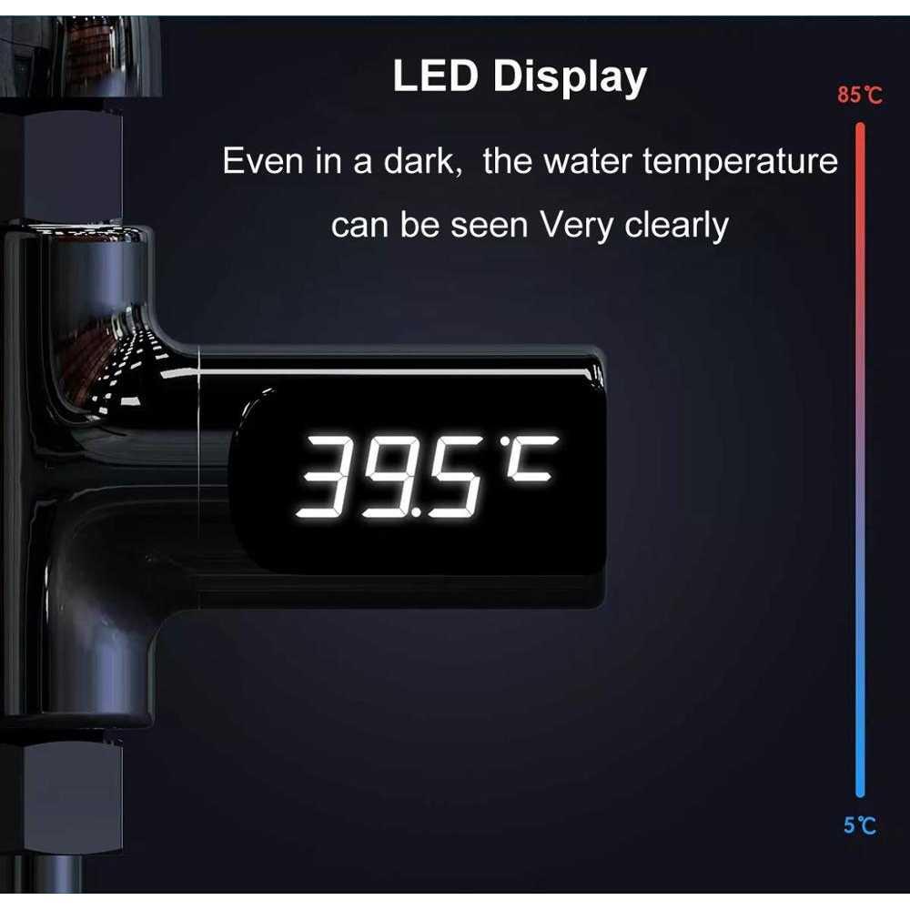 ZhiNuan Shower Thermometer LED Display Home Water - BD-LS-01