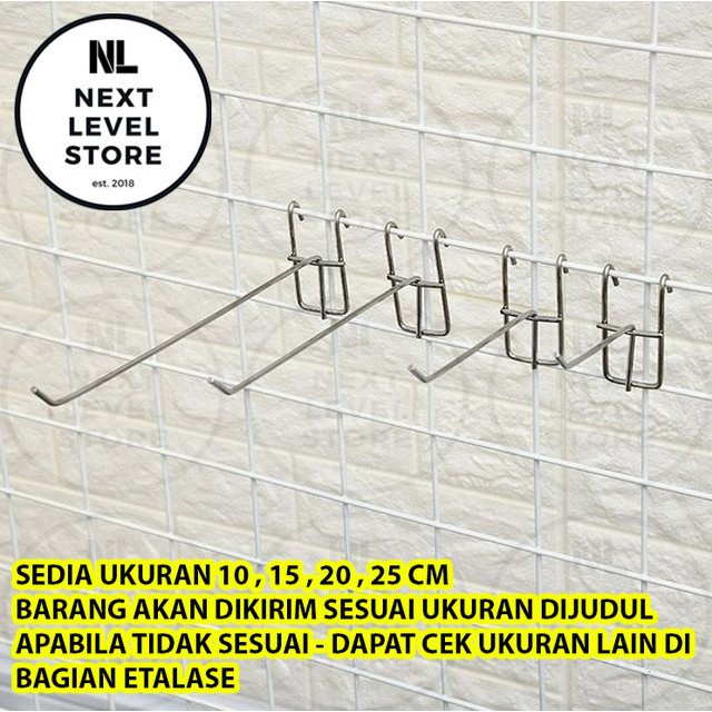 Hook Stainless 20 CM Stik Gantungan Cantelan Ram Aksesoris Cantolan TEBAL 3,5MM - LINK GROSIR