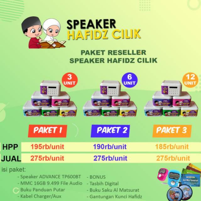 Paket Reseller Speaker Hafidz Speaker Quran Speaker Murrotal Cilik (COD)