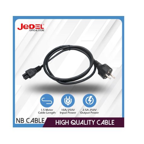 Cable power cord jedel 3 hole 1.5 meter 3x0.75mm for adapter notebook monitor - Kabel power adaptor laptop 3 lubang prong pin 1.5m