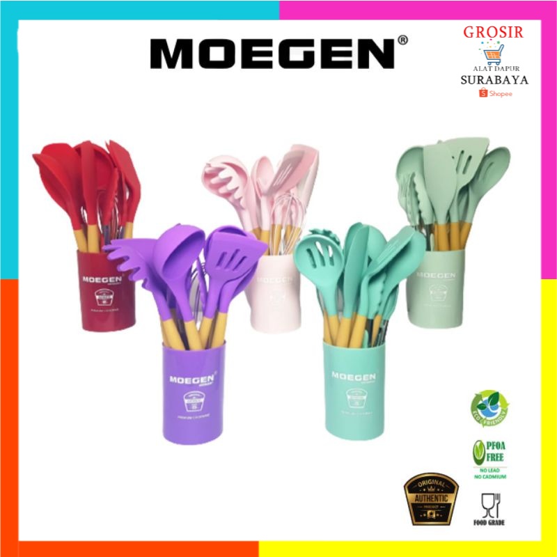 MOEGEN SPATULA SILICONE 12pcs / kitchen utensils set - spatula silicone moegen