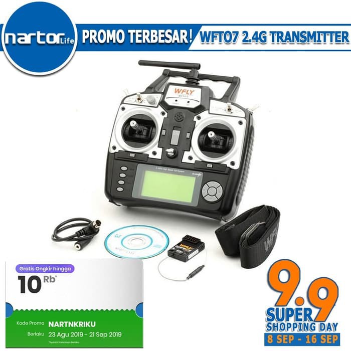 WFLY WFT07 Transmitter RC Tx Rx Remote Control 2.4GHz DSSS