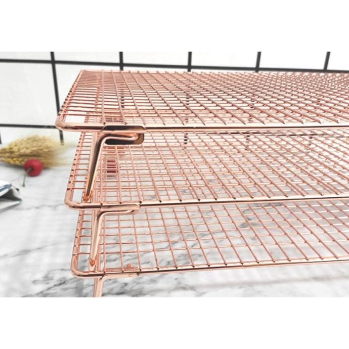 

Cooling Rack Stainless Rose Gold / Rak Tatakan Pendingin Kue Plus Kaki Termurah
