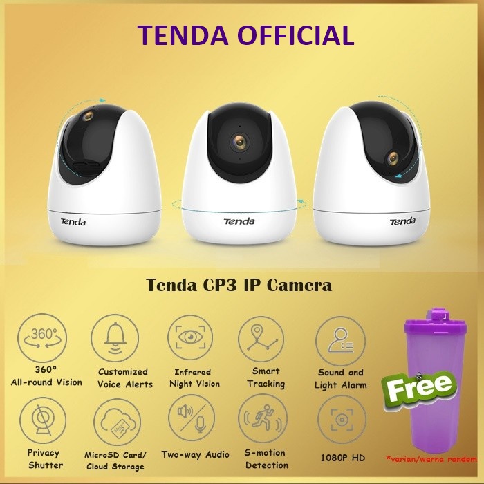 Tenda CP3 Security Pan / Tilt Camera CCTV IP Cam 1080P 360 Derajat