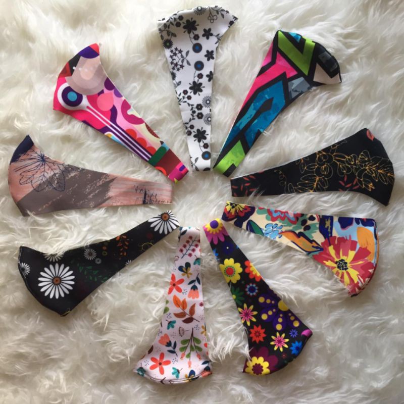 Masker Kain Scuba Headloop Hijab Printing Motif