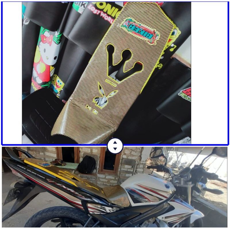 Jok Vixion Old Karbon Biker Variasi Lubang