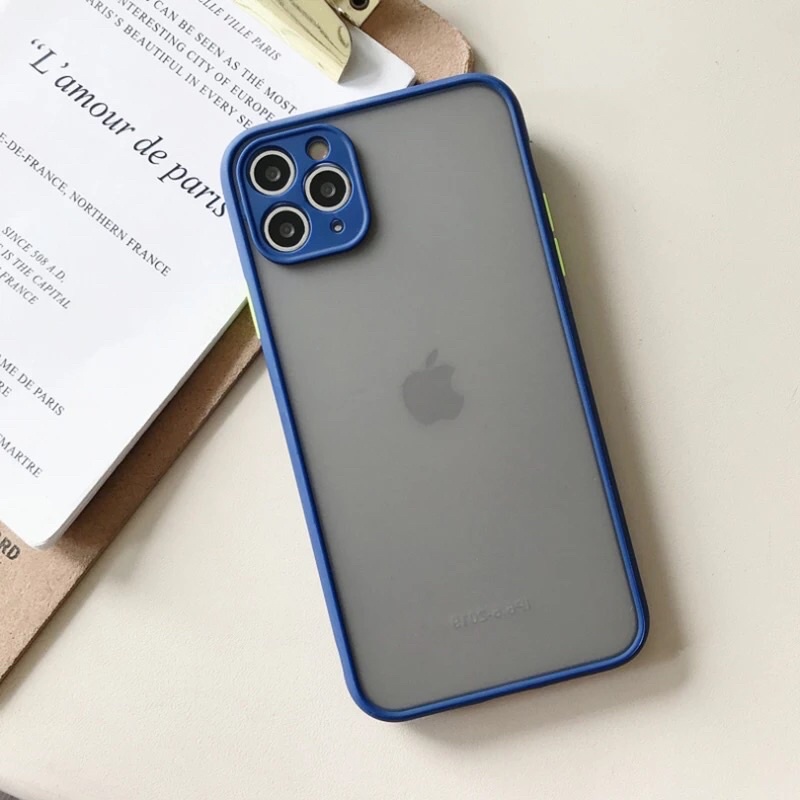 IPHONE 6 6G 6S 6+ 6S+ 7 7+ 8 8+ PLUS X XS MAX XR 11 11 PRO 11 PRO MAX Case Matte Bumper Candy Hybrid Soft Hard Frosted Casing-BIRU DONGKER