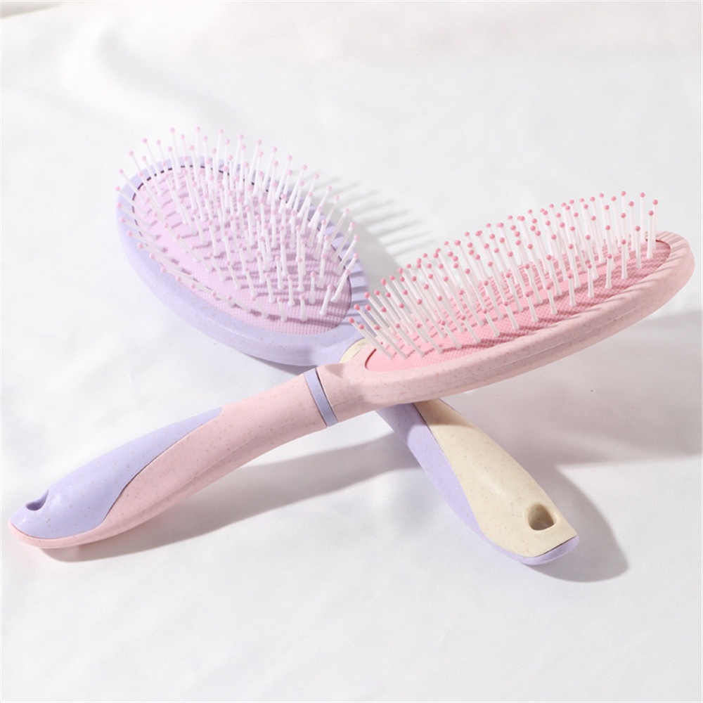 1pc Sisir Pijat Rambut Panjang Keriting Anti Statis Warna Pink Gaya Jepang Korea Untuk Perempuan