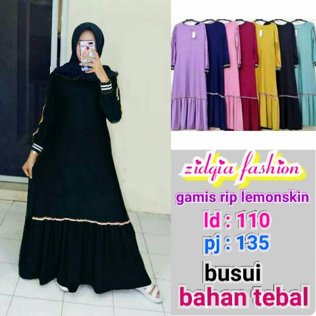 Gamis trend masa kini lemonskin tebal(jumbo)