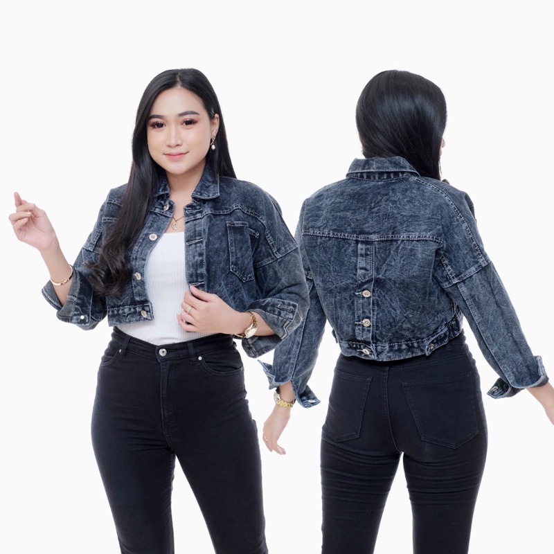 JAKET JEANS SNOW FHASION WANITA/JAKET JEANS WANITA WOSH MURAH