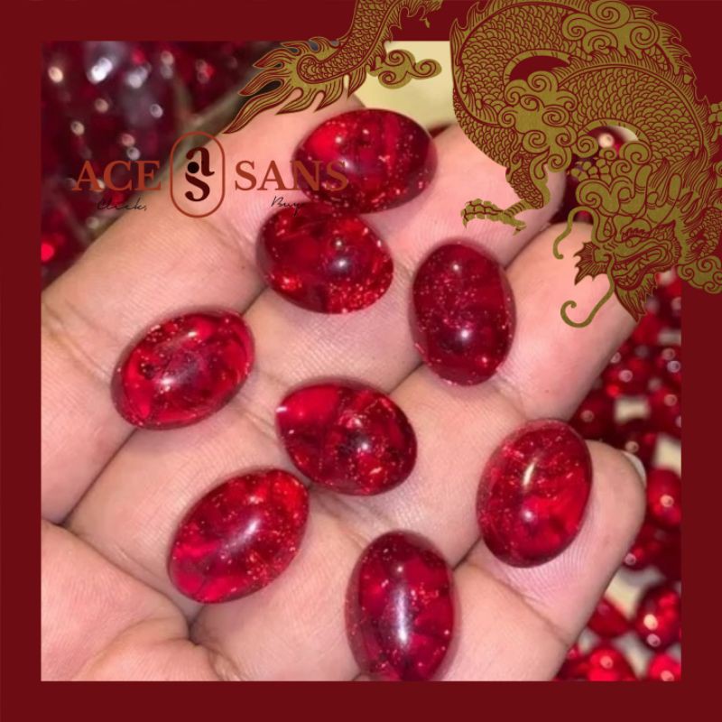 Merah Siam Urat Seribu 12 x 17 mm Merah Bagus Bahan Bagus Harga Satuan I Batu Alam I Batu Akik