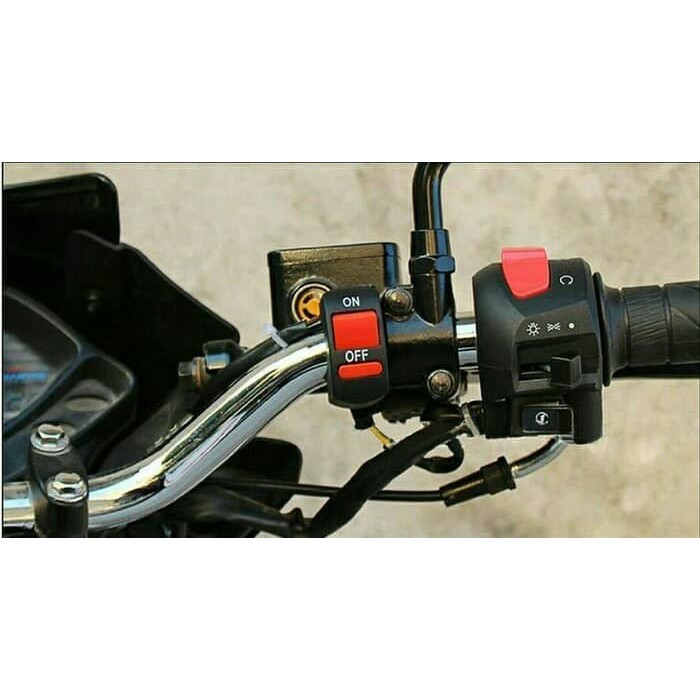 Tombol Saklar Switch On Off Stang Sepeda Motor LED Motor Lampu