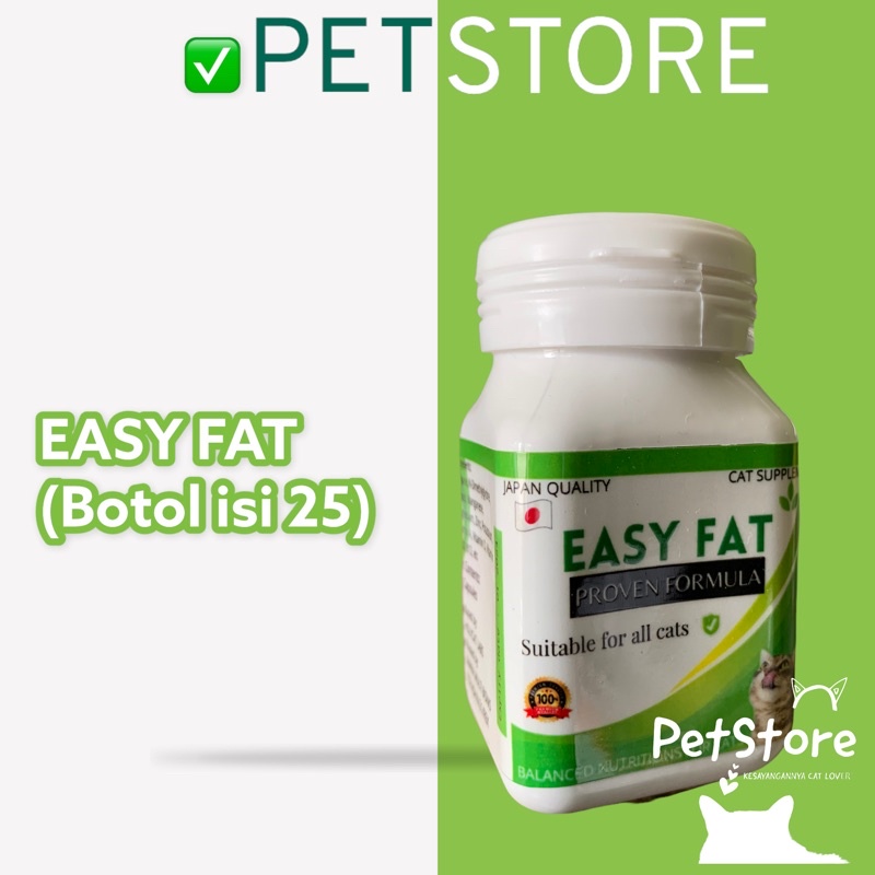 Vitamin Penggemuk Kucing EASY FAT BOTOL isi 25 Kapsul