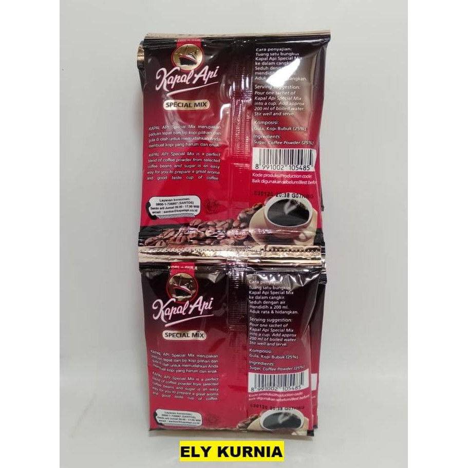

KOPI KAPAL API SPECIAL MIX SACHET 10 PCS @ 25 GR KODE 1236